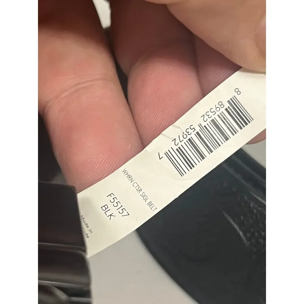 Coach F55157 Harness Buckle Black Reversible Belt Cut To Size 38mm - Picture 6 of 6